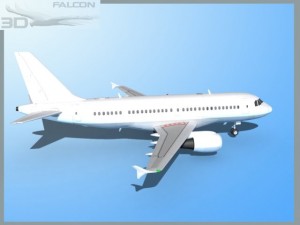falcon3d  a319  unmarked 2 3D Model