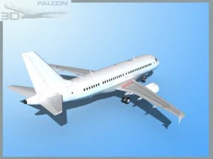 falcon3d  a319  unmarked 2 3D Model