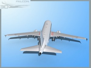 falcon3d  a319  unmarked 2 3D Model