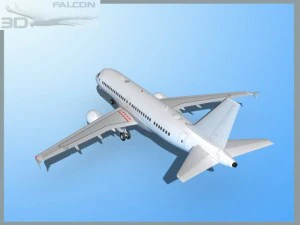 falcon3d  a319  unmarked 2 3D Model