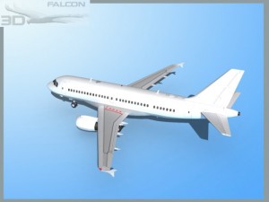 falcon3d  a319  unmarked 2 3D Model