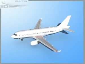falcon3d  a319  unmarked 2 3D Model