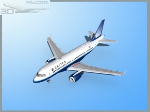 falcon3d  a319 united airlines 2 3D Model