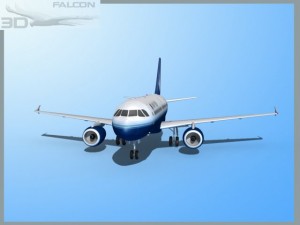 falcon3d  a319 united airlines 2 3D Model