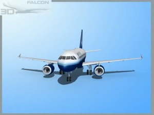 falcon3d  a319 united airlines 2 3D Model