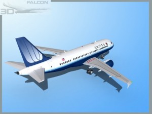 falcon3d  a319 united airlines 2 3D Model