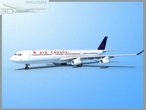 falcon3d a340 600 air canada Modelo 3D