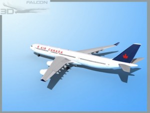 falcon3d a340 600 air canada 3Dモデル