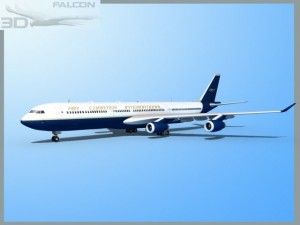 falcon3d a340 600 air charter intl Modelo 3D