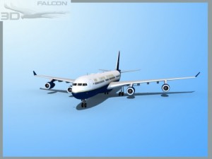 falcon3d a340 600 air charter intl 3D Model