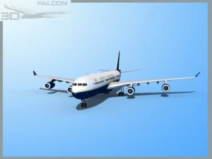 falcon3d a340 600 air charter intl 3D Model