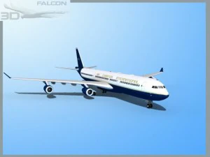 falcon3d a340 600 air charter intl 3D Model
