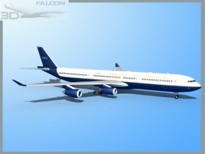 falcon3d a340 600 air charter intl 3D Model