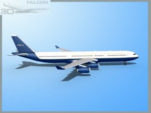 falcon3d a340 600 air charter intl 3D Model