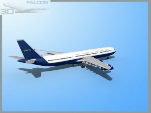 falcon3d a340 600 air charter intl 3D Model