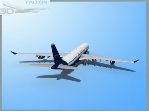 falcon3d a340 600 air charter intl 3D Model