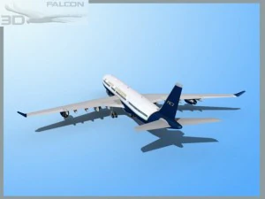 falcon3d a340 600 air charter intl 3D Model