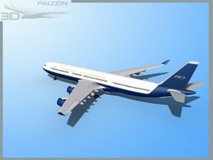 falcon3d a340 600 air charter intl 3D Model