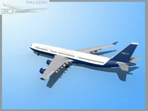 falcon3d a340 600 air charter intl 3D Model