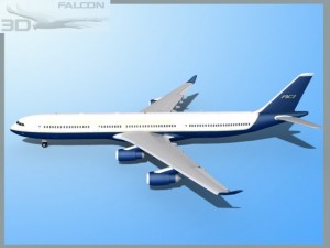 falcon3d a340 600 air charter intl 3D Model