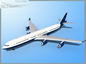 falcon3d a340 600 air charter intl 3D Model