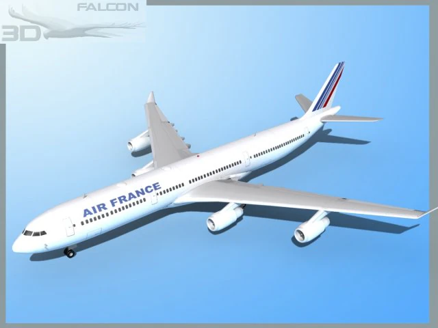falcon3d a340 600 air france 3D Model .c4d .max .obj .3ds .fbx .stl .blend 
