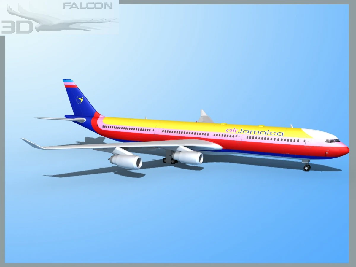 falcon3d a340 600 air jamaica 3D Model .c4d .max .obj .3ds .fbx .stl .blend 