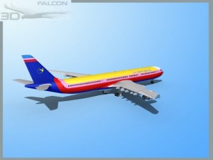 falcon3d a340 600 air jamaica Modelo 3D