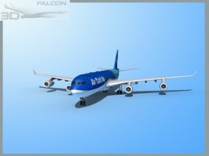 falcon3d a340 600 air tahiti nui 3D Модель
