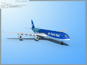 falcon3d a340 600 air tahiti nui 3D Модель