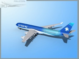 falcon3d a340 600 air tahiti nui 3D Модель