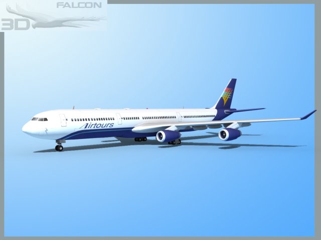 falcon3d a340 600 air tours 3D Model .c4d .max .obj .3ds .fbx .stl .blend 
