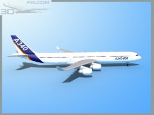 falcon3d a340 600 airbus 3D Model