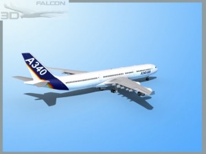 falcon3d a340 600 airbus 3D Model