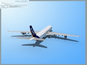 falcon3d a340 600 airbus 3D Model