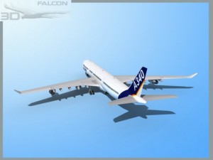 falcon3d a340 600 airbus 3D Model