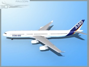 falcon3d a340 600 airbus 3D Model