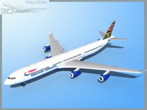 falcon3d a340 600 british airways 3D Model