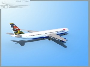 falcon3d a340 600 british airways 3D Model