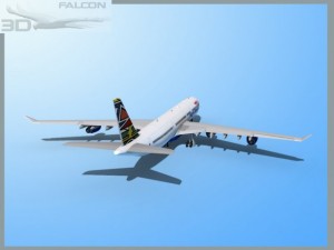 falcon3d a340 600 british airways 3D Model