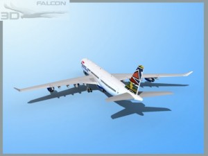 falcon3d a340 600 british airways 3D Model