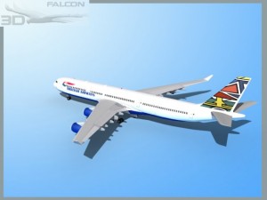 falcon3d a340 600 british airways 3D Model