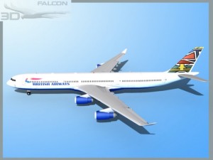 falcon3d a340 600 british airways 3D Model