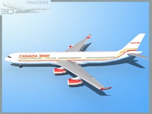 falcon3d a340 600 canada 3000 3D Модель