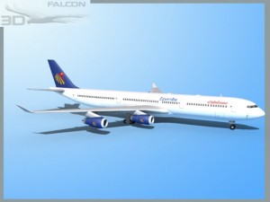 falcon3d a340 600 egypt air Model 3D