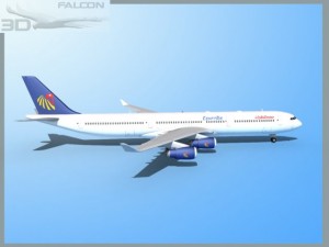 falcon3d a340 600 egypt air Model 3D