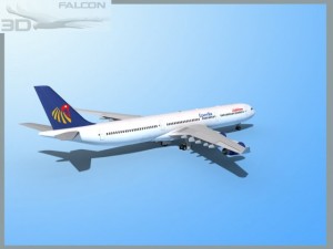 falcon3d a340 600 egypt air Model 3D