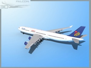 falcon3d a340 600 egypt air Model 3D