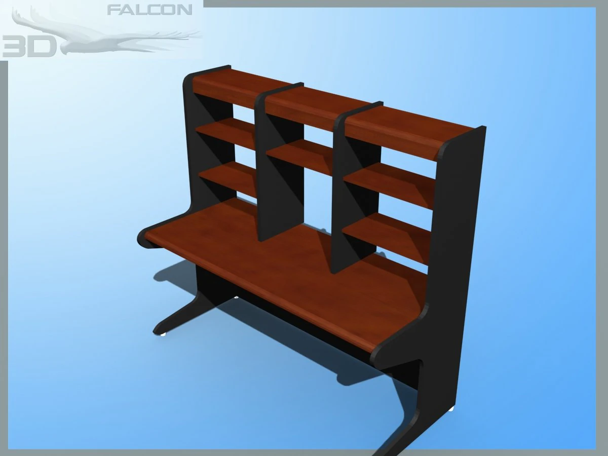 falcon3d modern computer desk f01 3D Model .c4d .max .obj .3ds .fbx .stl .blend