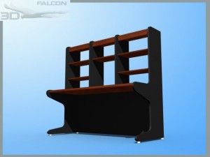 falcon3d modern computer desk f01 3D-Modell